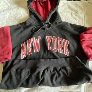 red and black, oversized john galt/brandy hoodie
